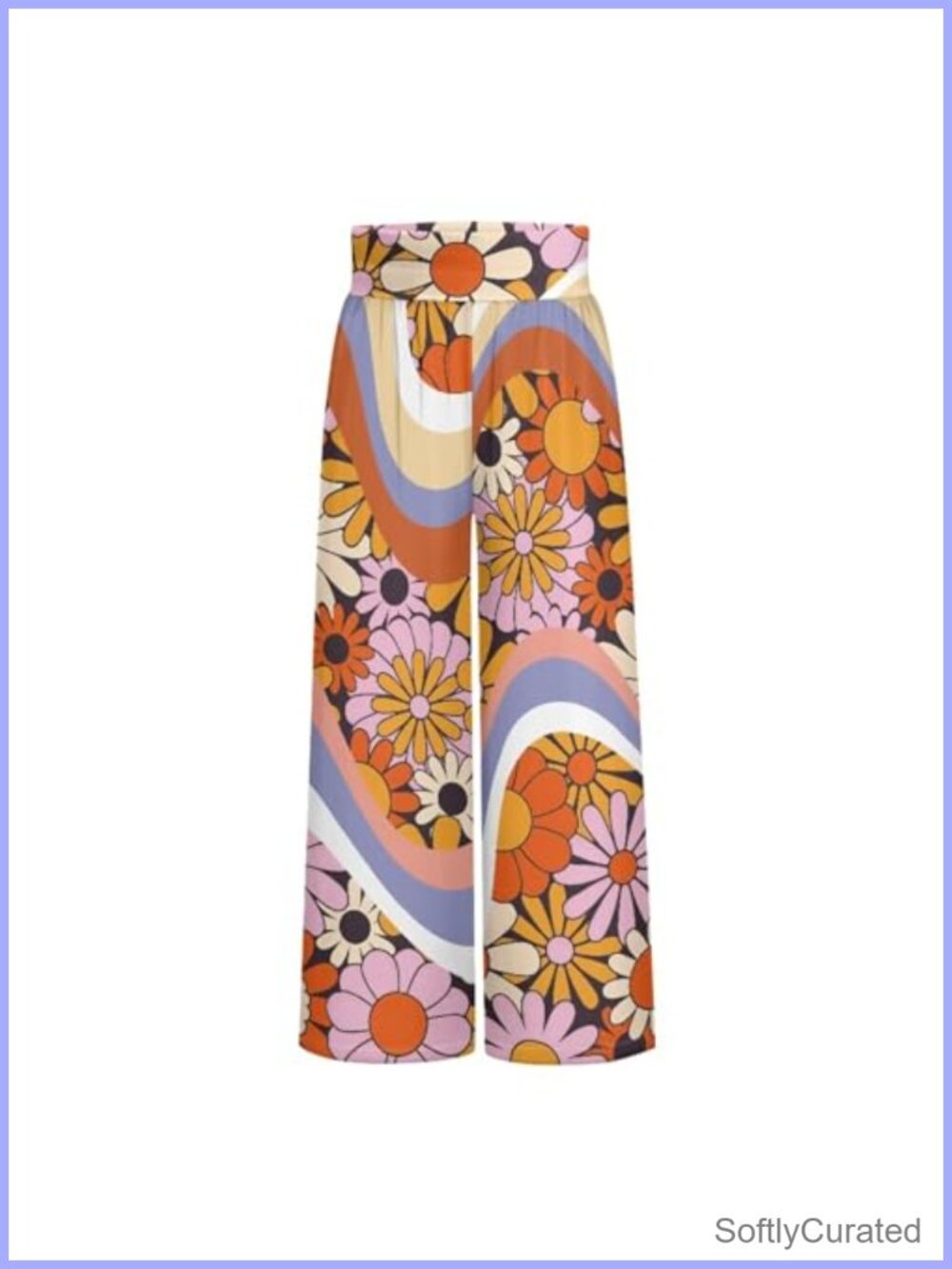 Women's Wide Leg Palazzo Pants High Waist Floral Tropical Casual Trousers with
